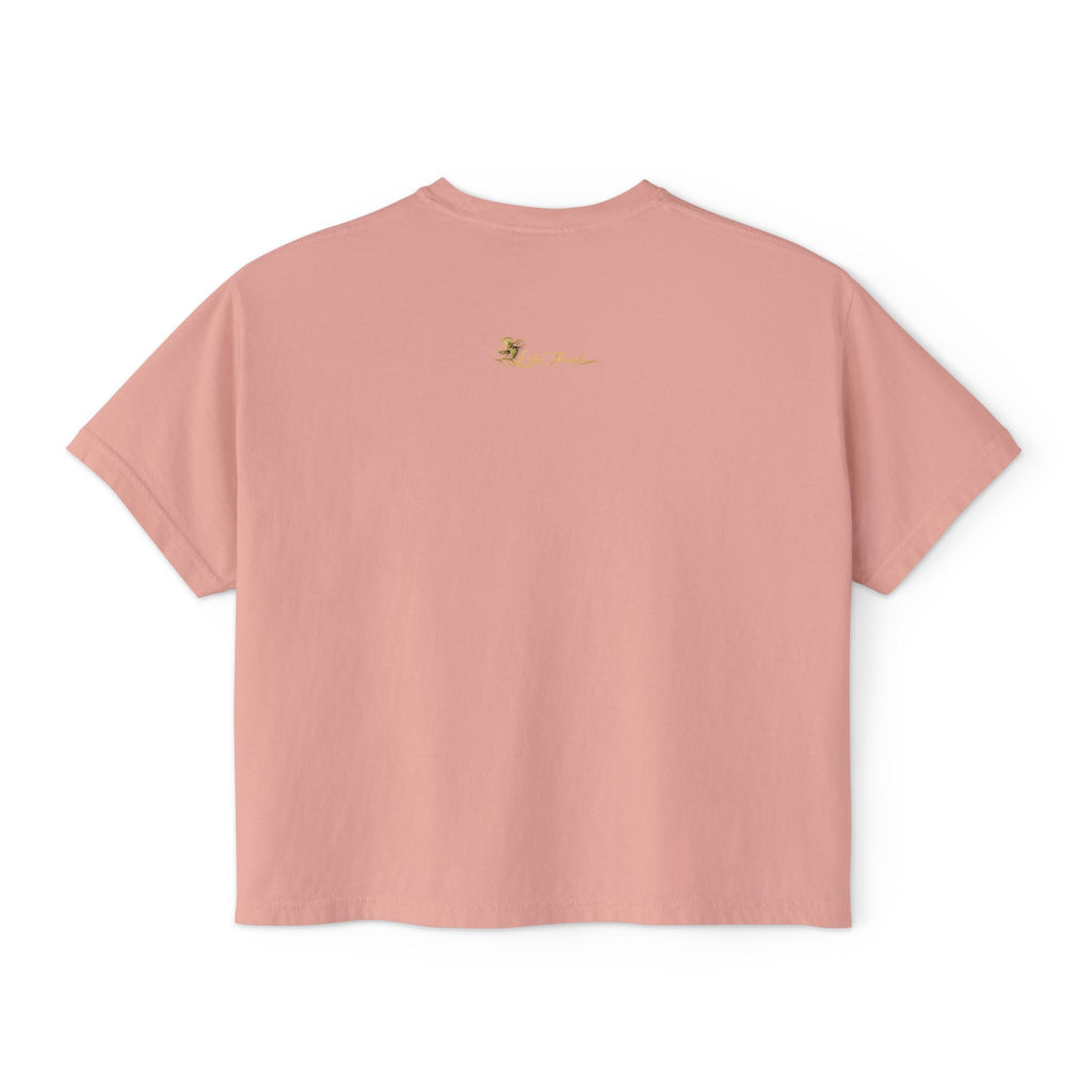 Professional Glow Maker Boxy Tee — Retro Pink & Orange Graphic Women's Shirt