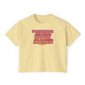 Professional Glow Maker Boxy Tee — Retro Pink & Orange Graphic Women's Shirt