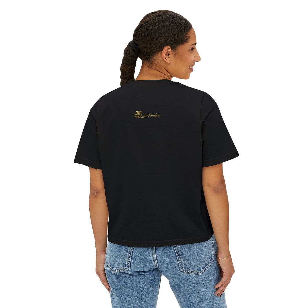 Professional Glow Maker Boxy Tee — Retro Pink & Orange Graphic Women's Shirt