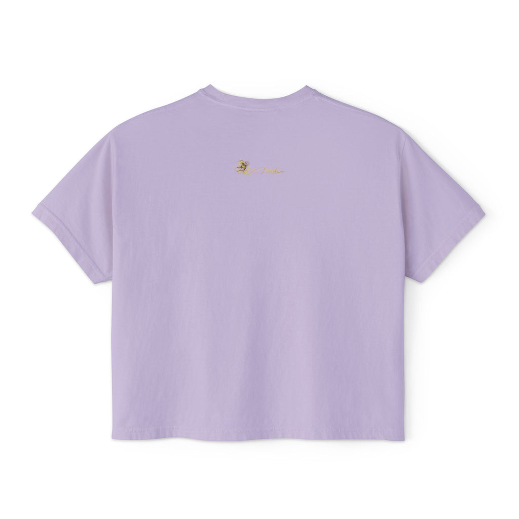 Professional Glow Maker Boxy Tee — Retro Pink & Orange Graphic Women's Shirt