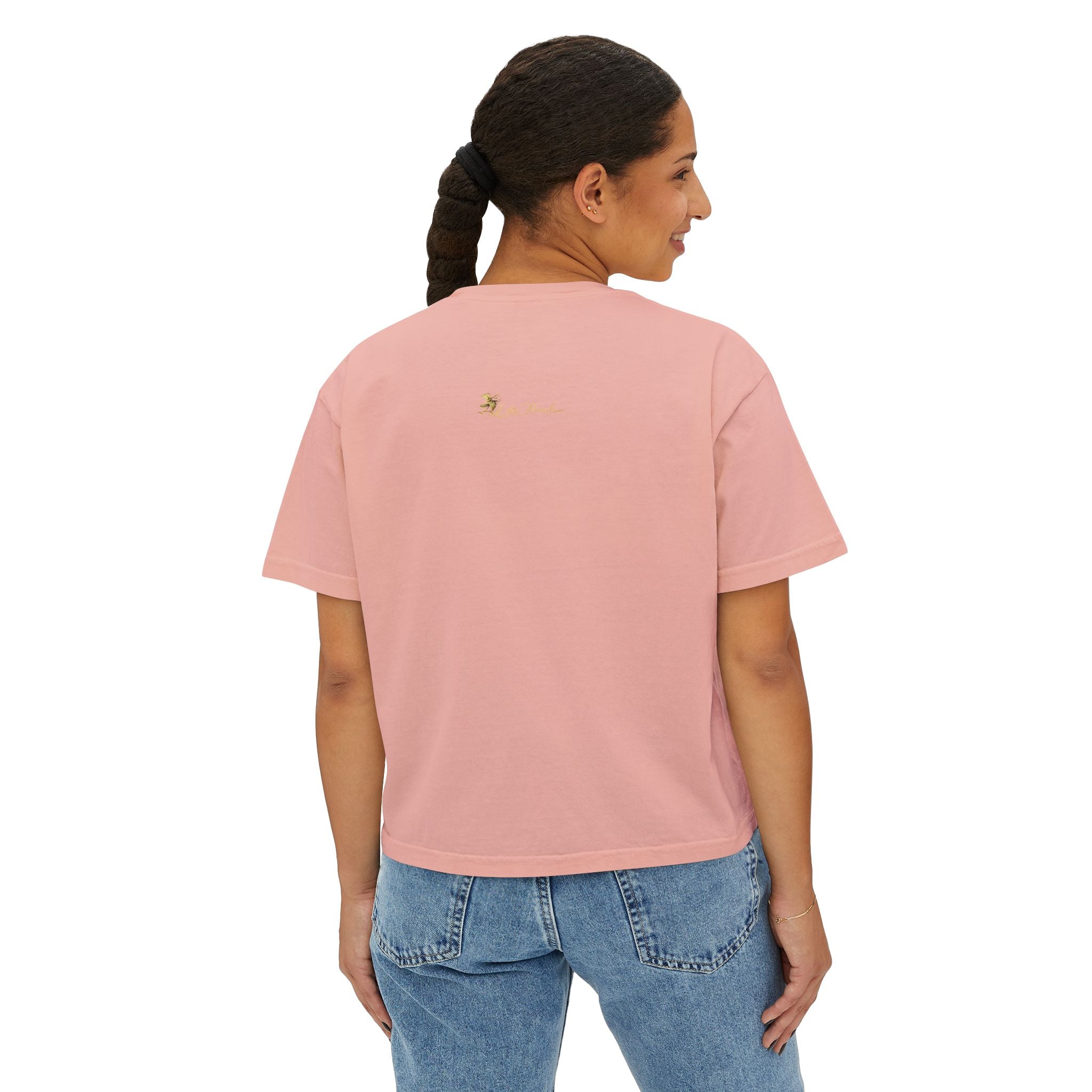 Professional Glow Maker Boxy Tee — Retro Pink & Orange Graphic Women's Shirt