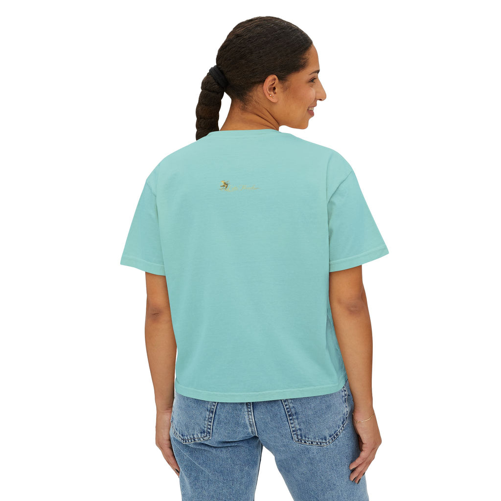 Professional Glow Maker Boxy Tee — Retro Pink & Orange Graphic Women's Shirt