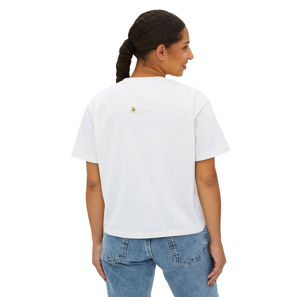 Professional Glow Maker Boxy Tee — Retro Pink & Orange Graphic Women's Shirt