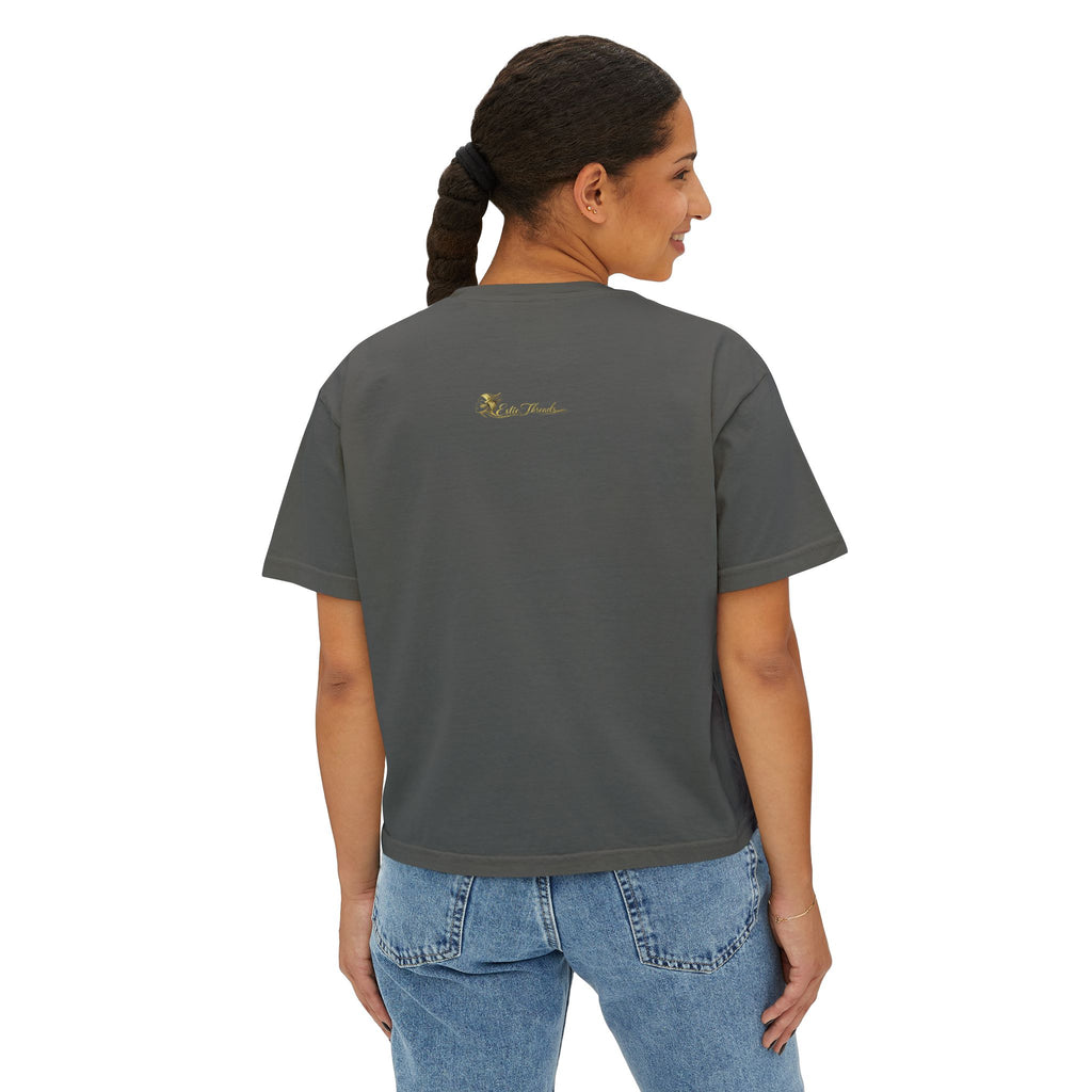 Professional Glow Maker Boxy Tee — Retro Pink & Orange Graphic Women's Shirt