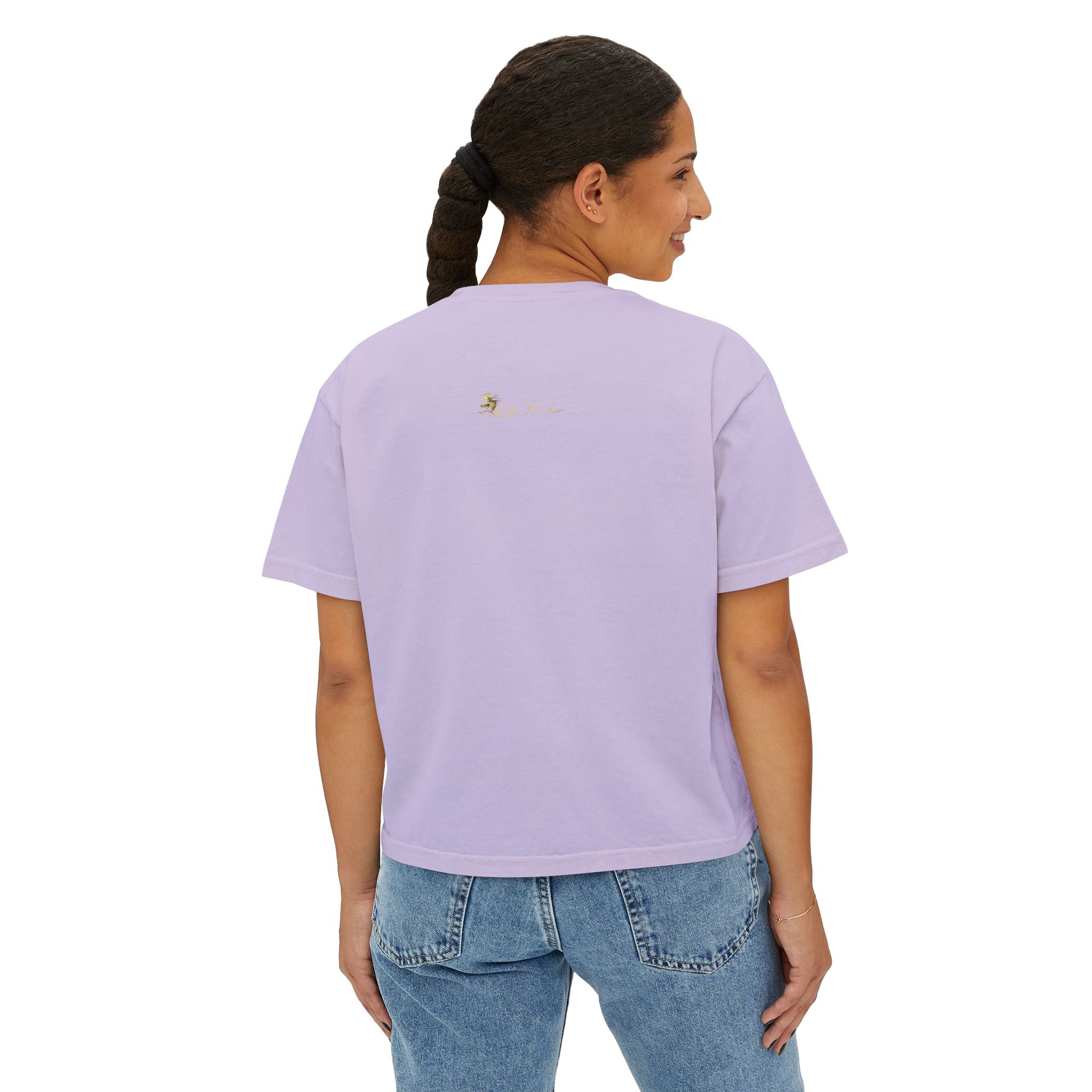 Professional Glow Maker Boxy Tee — Retro Pink & Orange Graphic Women's Shirt