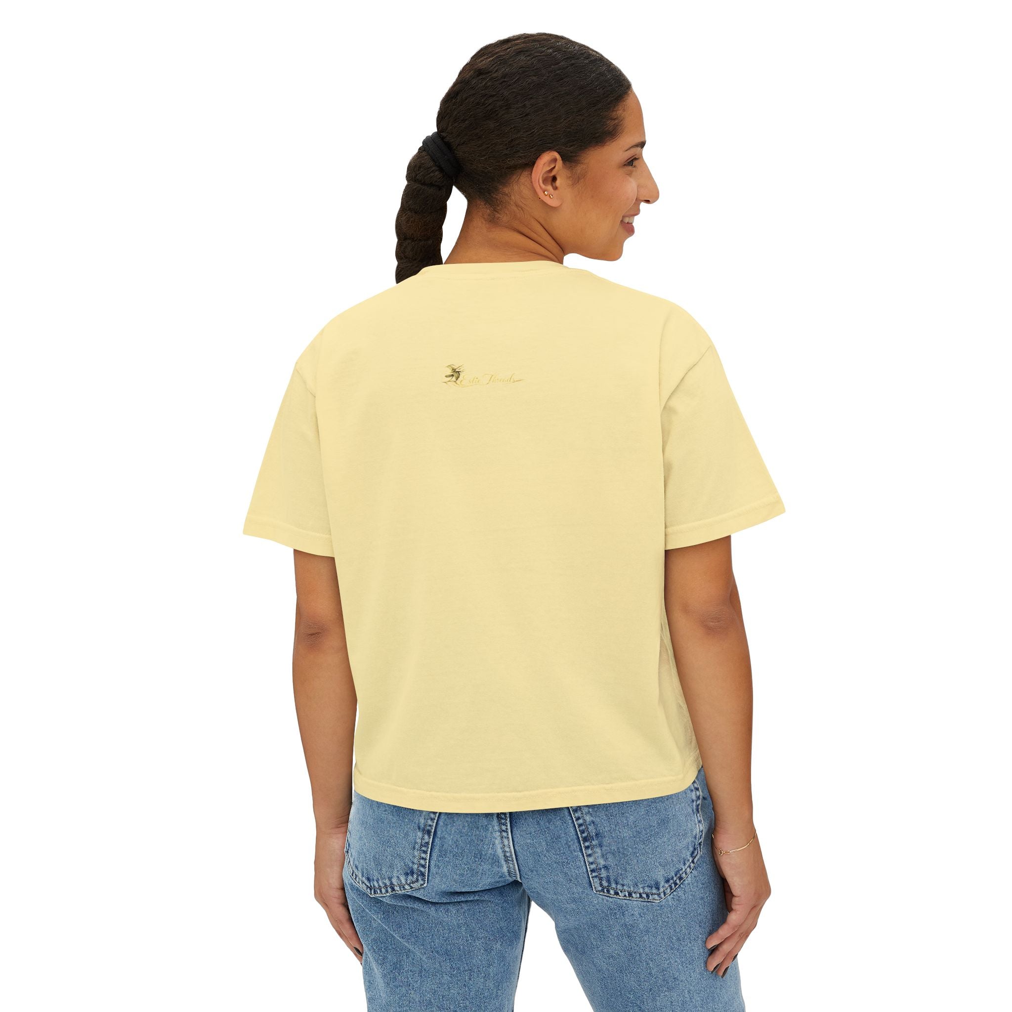 Professional Glow Maker Boxy Tee — Retro Pink & Orange Graphic Women's Shirt