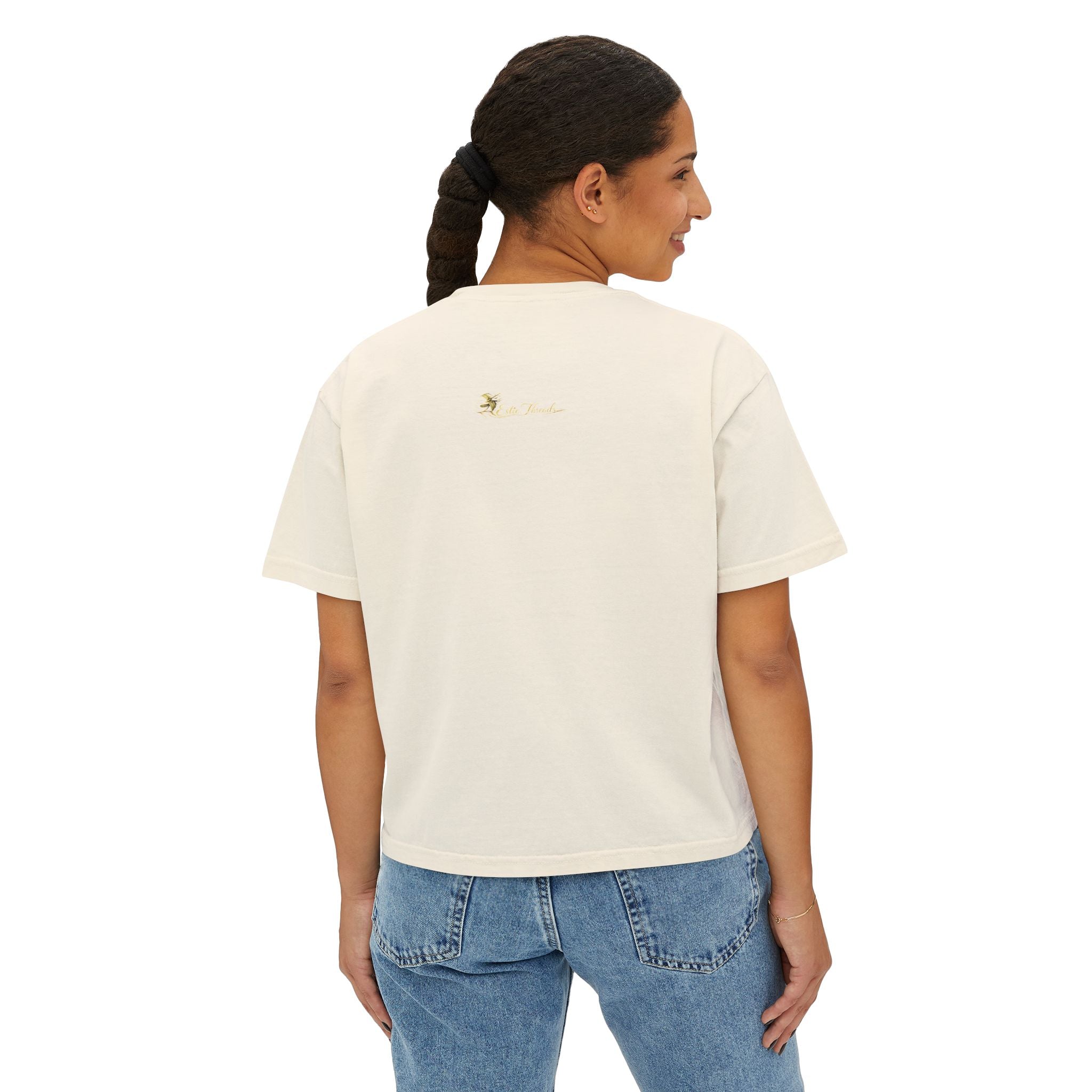 Professional Glow Maker Boxy Tee — Retro Pink & Orange Graphic Women's Shirt